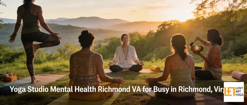 How do Richmond, VA yoga studios support mental health and stress relief for busy professionals?